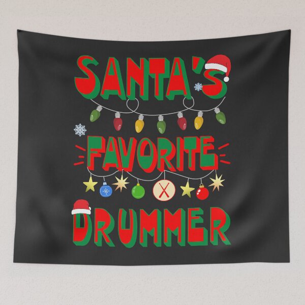 Item preview, Santa''s Favorite Drummer designed and sold by Blended Designs ⭐⭐⭐⭐⭐.