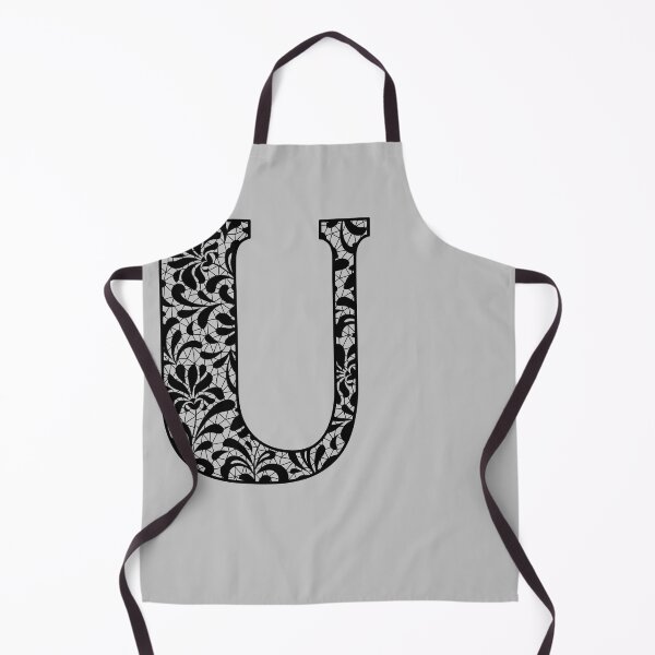 Item preview, The Letter U- Black Lace Botanical Monogram designed and sold by Tasha-design.