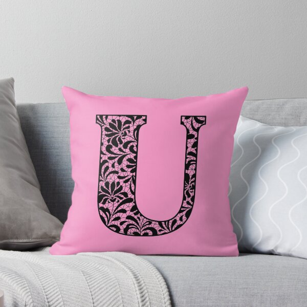 Item preview, The Letter U- Black Lace Botanical Monogram designed and sold by Tasha-design.
