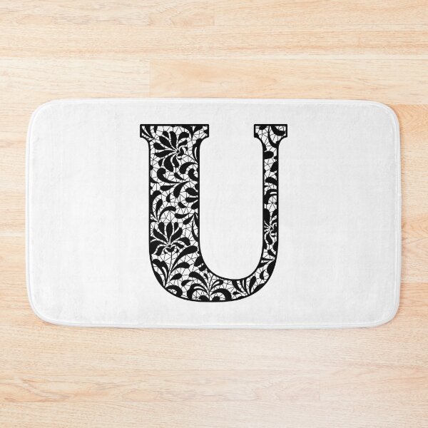 Item preview, The Letter U- Black Lace Botanical Monogram designed and sold by Tasha-design.