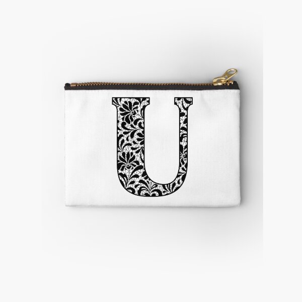 Item preview, The Letter U- Black Lace Botanical Monogram designed and sold by Tasha-design.