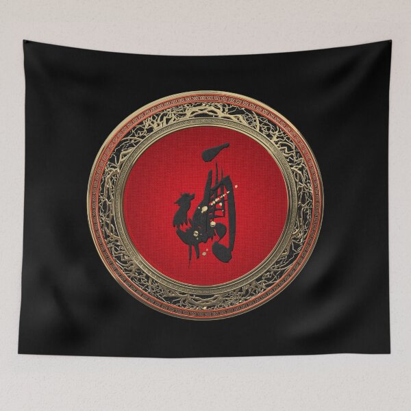 Item preview, Chinese Zodiac - Year of the Rooster on Black Velvet designed and sold by Serge Averbukh Art Studio.