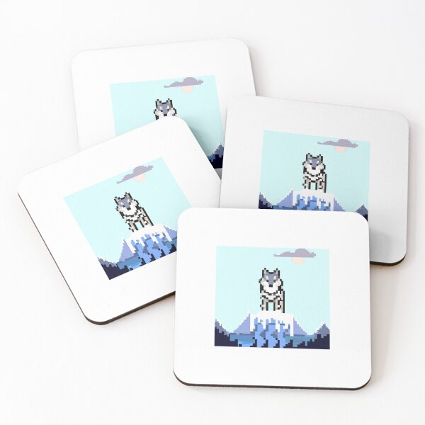 Item preview,  a wolf in a montain pixel art designed and sold by guik32.