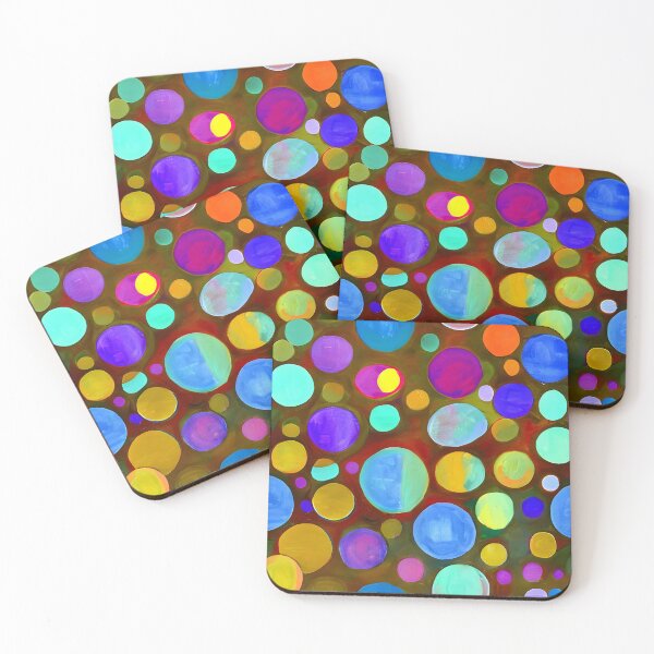 Item preview, Painting of Rainbow Bubbles on Brown.  designed and sold by woodlarks.