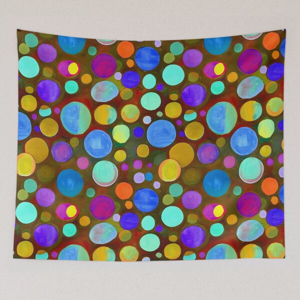 Item preview, Painting of Rainbow Bubbles on Brown.  designed and sold by woodlarks.