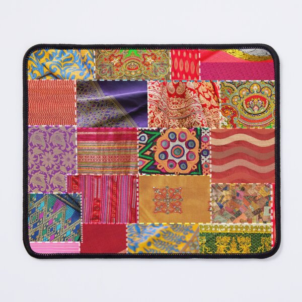 Item preview, Boho Art | Sari Patchwork Quilt designed and sold by Old Urban Farmhouse Design Studio.