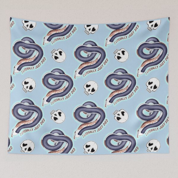 Item preview, I Literally Just Died Hognose Skulls Pattern Blue designed and sold by Kirin-Riki.