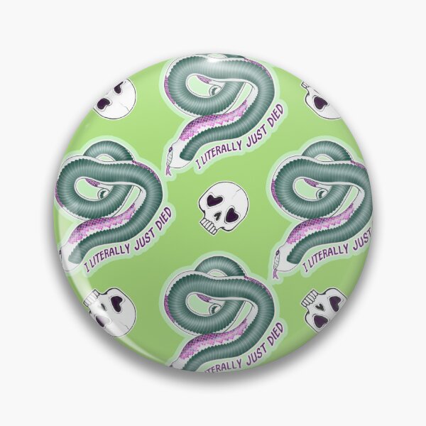 Item preview, I Literally Just Died Hognose Skulls Pattern Green designed and sold by Kirin-Riki.