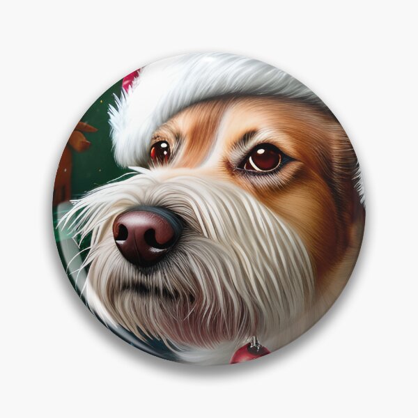 Item preview, Christmas Kromfohrlander Wearing A Santa Hat designed and sold by ZenEverAI.