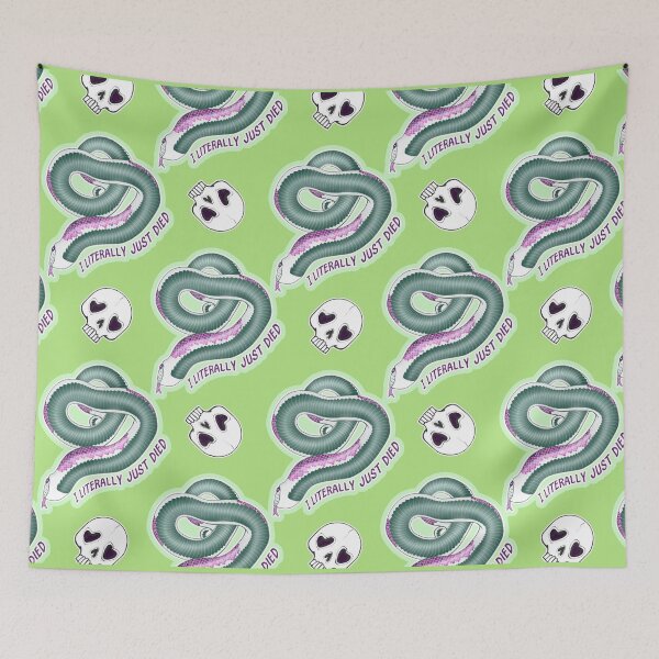 Item preview, I Literally Just Died Hognose Skulls Pattern Green designed and sold by Kirin-Riki.