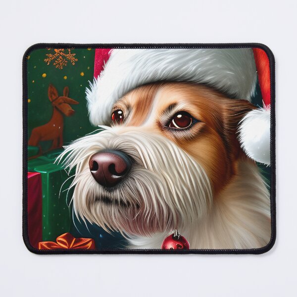Item preview, Christmas Kromfohrlander Wearing A Santa Hat designed and sold by ZenEverAI.