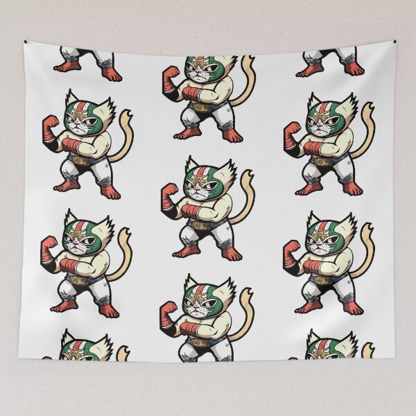 Aperçu de l'œuvre Chats Lucha Libre | Lutte mexicaine | Chats Kawaii | Chats Chibis | Chats animés | Lucha Libre Chats 16 créée et vendue par Catcosm.