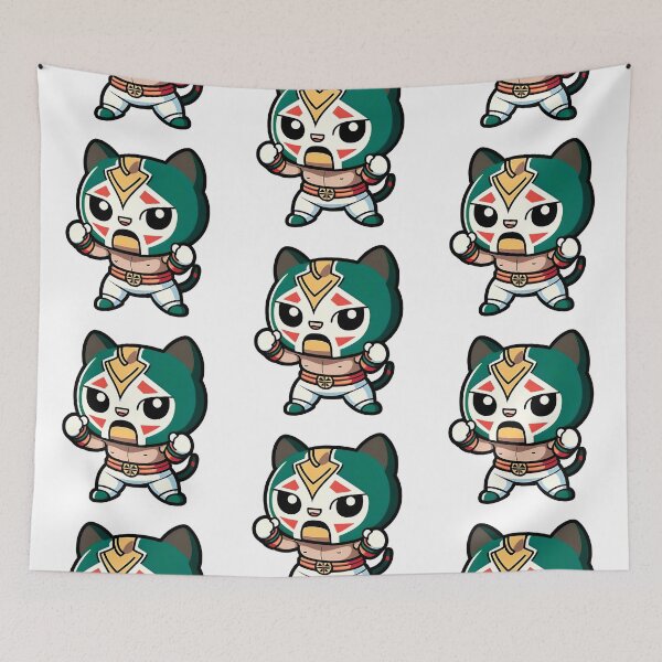 Aperçu de l'œuvre Chats Lucha Libre | Lutte mexicaine | Chats Kawaii | Chats Chibis | Chats animés | Lucha Libre Chats 17 créée et vendue par Catcosm.