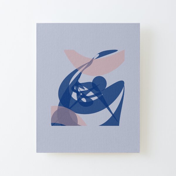 Pink Blue Twisted Curves Canvas Mounted Print