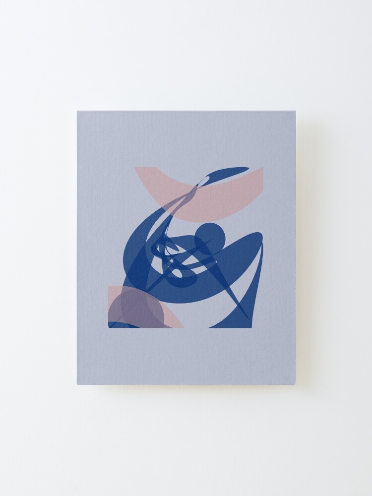 Alternate view of Pink Blue Twisted Curves Mounted Print