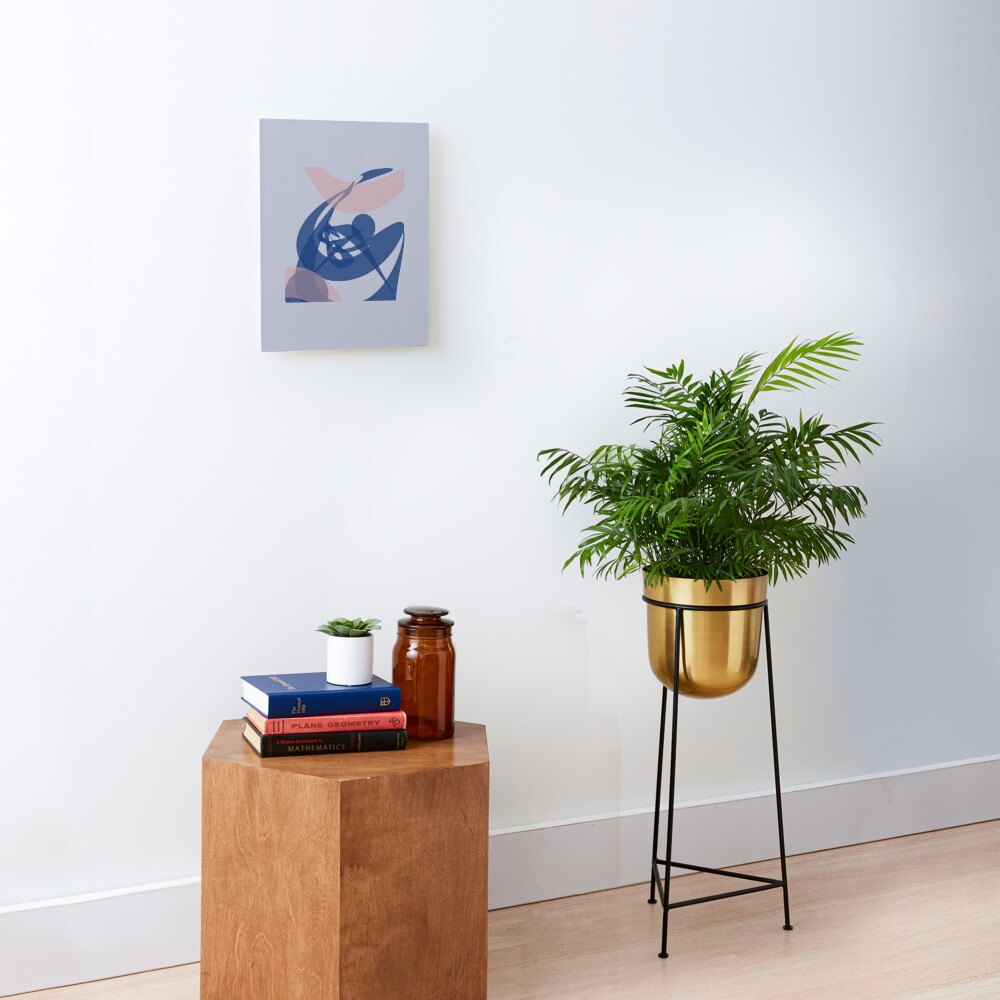 Pink Blue Twisted Curves Mounted Print