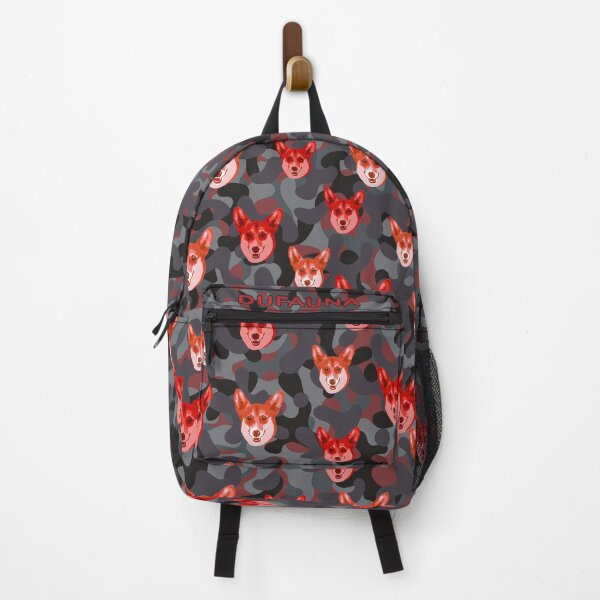 Item preview, Smiling Corgi Face And Camo Pattern Red and Grey designed and sold by DuFauna.