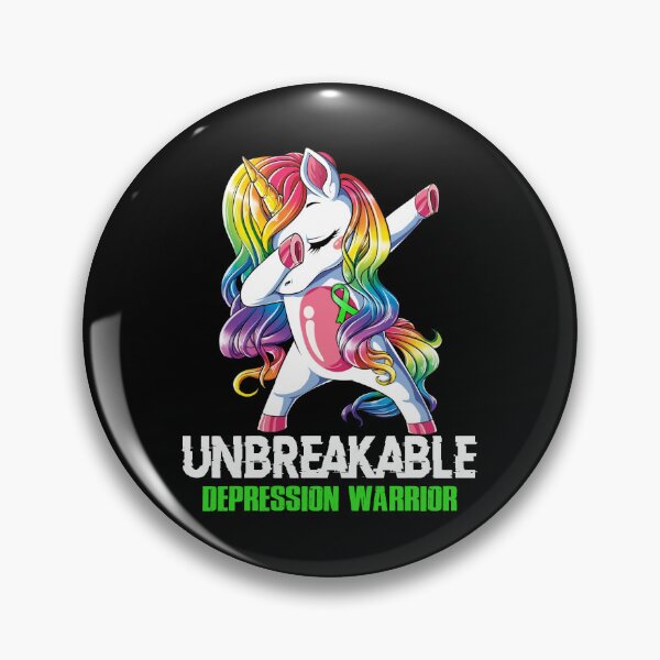 Item preview, Depression Awareness - Unicorn Depression Warrior Ribbon UNBREAKABLE designed and sold by Fernandezf.
