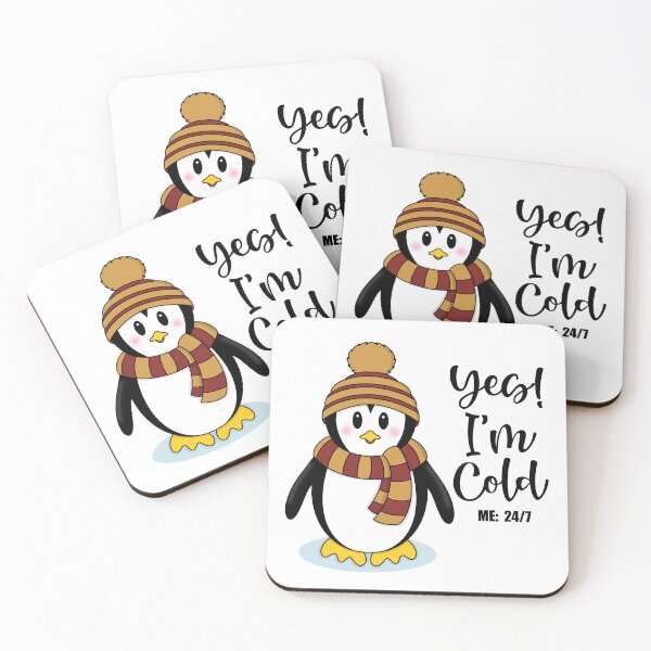 Item preview, Yes!  I’m Cold, Me 24/7 Winter Penguin in Maroon and Gold designed and sold by Gsallicat.