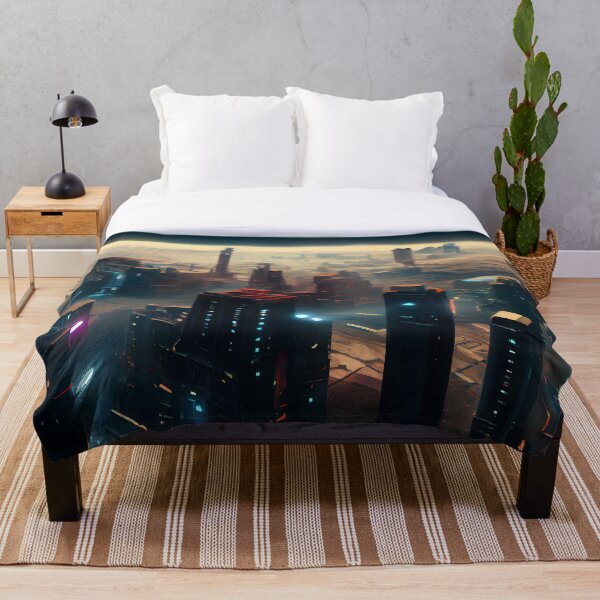 Item preview, Futuristic Cityscape Extended into Atmosphere designed and sold by Foodcolored.