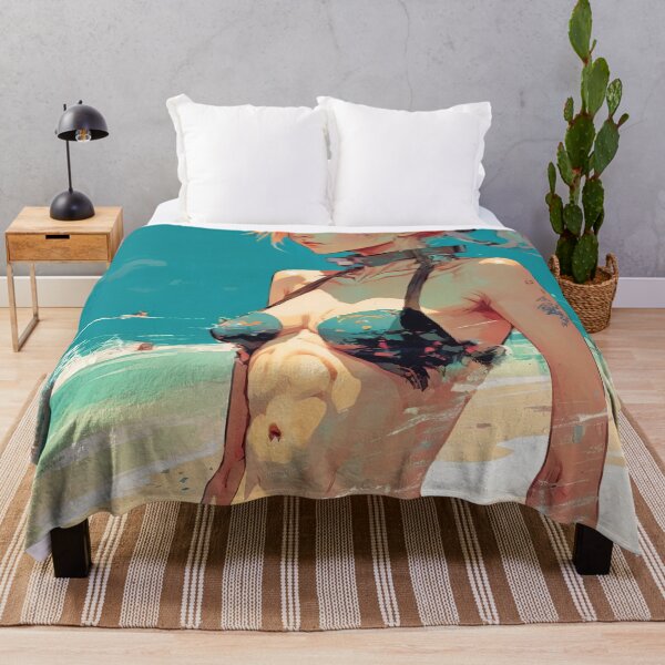 Item preview, girl in a swimsuit on the beach designed and sold by Dicoart.