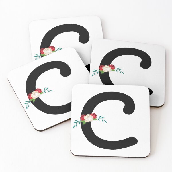 Item preview, Floral Black Monogram C designed and sold by ModernStyleBoho.