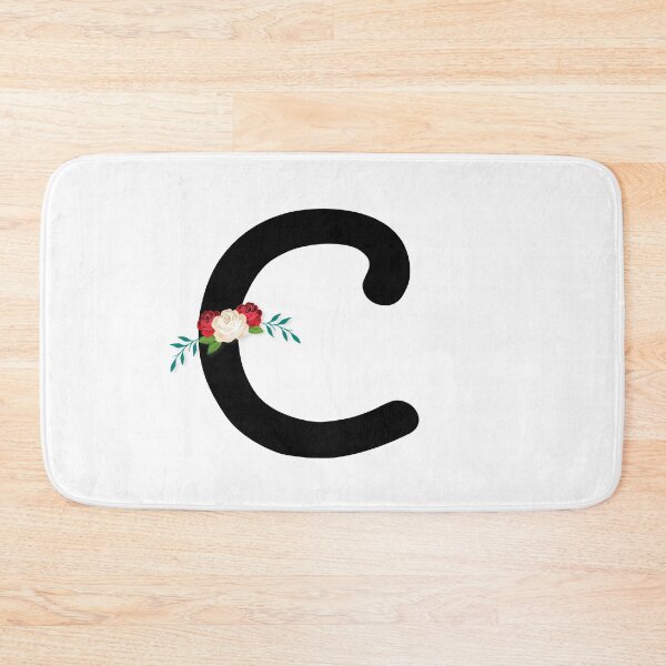 Item preview, Floral Black Monogram C designed and sold by ModernStyleBoho.