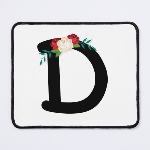 Item preview, Floral Black Monogram D designed and sold by ModernStyleBoho.