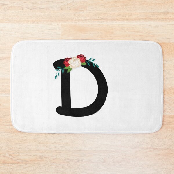 Item preview, Floral Black Monogram D designed and sold by ModernStyleBoho.