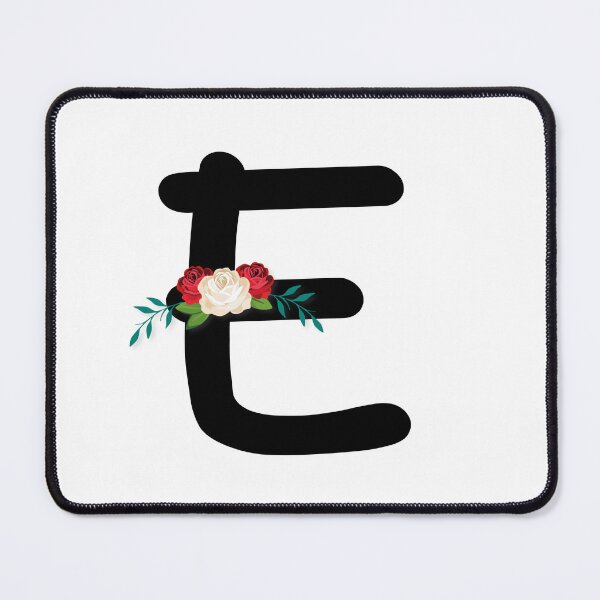 Item preview, Floral Black Monogram E designed and sold by ModernStyleBoho.