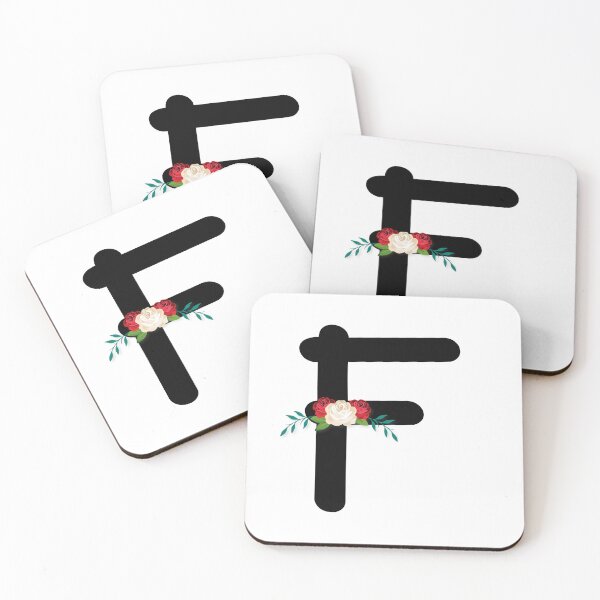 Item preview, Floral Black Monogram F designed and sold by ModernStyleBoho.
