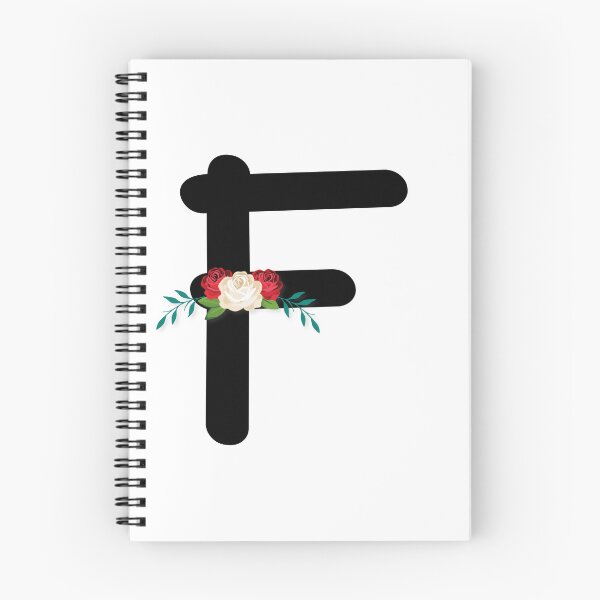 Item preview, Floral Black Monogram F designed and sold by ModernStyleBoho.