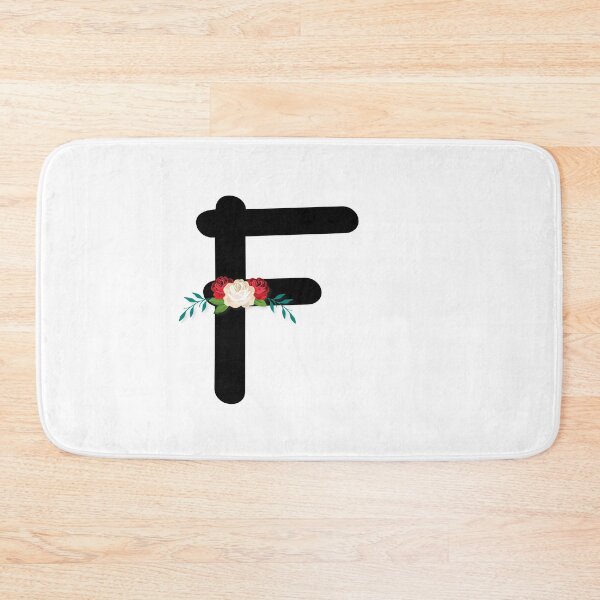 Item preview, Floral Black Monogram F designed and sold by ModernStyleBoho.