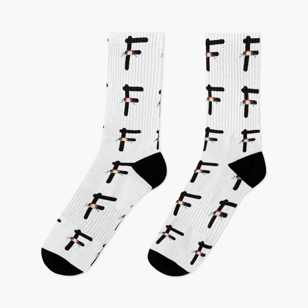 Item preview, Floral Black Monogram F designed and sold by ModernStyleBoho.
