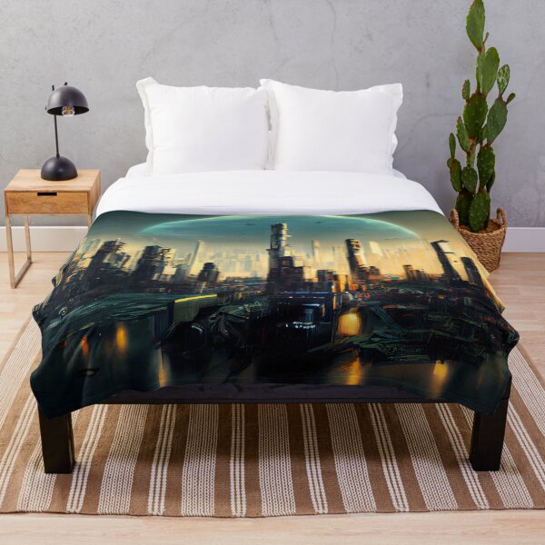 Item preview, World Behind Futuristic Cityscape designed and sold by Foodcolored.