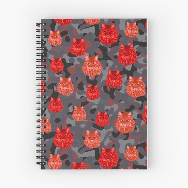 Item preview, Red Norwegian Forest Cat Face And Grey Camo Pattern designed and sold by DuFauna.