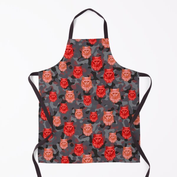 Item preview, Red Angora Cat Face And Grey Camo Pattern designed and sold by DuFauna.