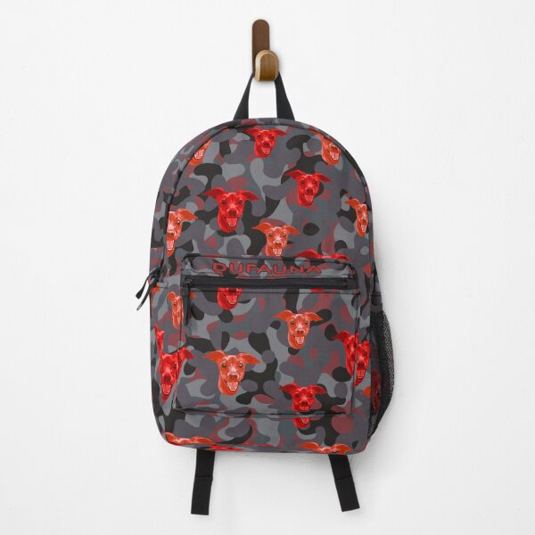 Item preview, Smiling Miniature Pinscher Face And Camo Pattern Red and Grey designed and sold by DuFauna.