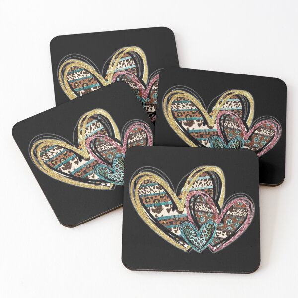 Item preview, Cute Western Hearts With Cheetah And Cowhide Design designed and sold by handsoftime2020.