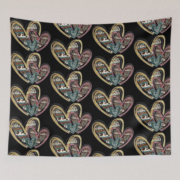 Item preview, Cute Western Hearts With Cheetah And Cowhide Design designed and sold by handsoftime2020.