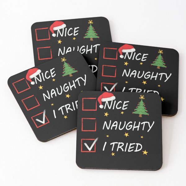 Item preview, Nice Naughty I Swear I Tried Christmas List Xmas Santa Claus T-Shirt designed and sold by colortrends.