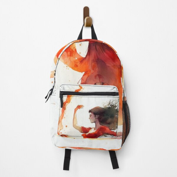 Item preview, Lady in red dancing in flames watercolour 06 designed and sold by printiesart.