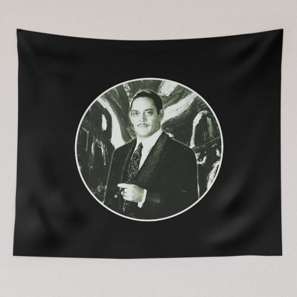 Item preview, Gomez Addams Raul Julia  Abstract Circle Black and White Portrait Digital Art  designed and sold by Gogmagosh.