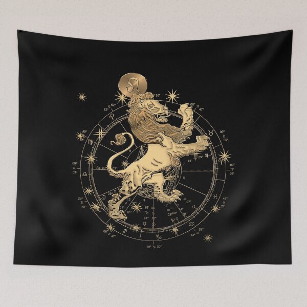 Item preview, Western Zodiac - Golden Leo - The Lion on Black Canvas designed and sold by Serge Averbukh Art Studio.