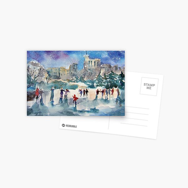 Ice Skating At Windsor Castle London Postcard