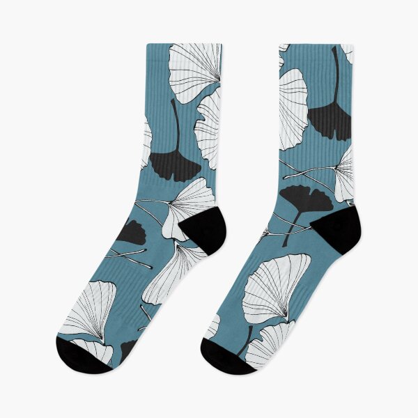 Item preview, Double Ginkgo Leaves Pattern Black, White and Blue designed and sold by bloodberi.
