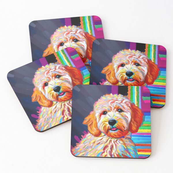 Item preview, Goldendoodle puppy vibrant colors designed and sold by AIK9Artwork.
