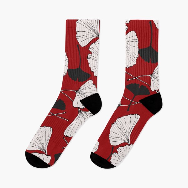 Item preview, Double Ginkgo Leaves Pattern Black, White and Red designed and sold by bloodberi.