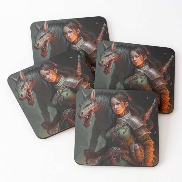 Item preview, DND Adventurer with her Dragon Friend designed and sold by AICreateWorlds.