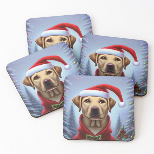 Item preview, Christmas Labrador Retriever Wearing A Santa Hat designed and sold by ZenEverAI.